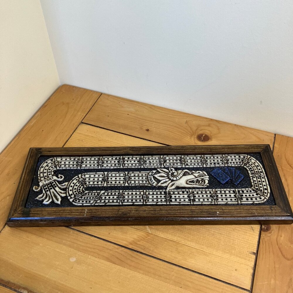 Quetzalcóatl Aztec Dragon Cribbage Board Wood & Resin Crib Game
